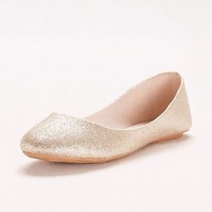 Gold Ballet Flats - David's Bridal Size 7